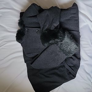 100% WOOL Rothschild Faux Fur Hooded Fully Lined Long Cozy Winter Coat Girls 12